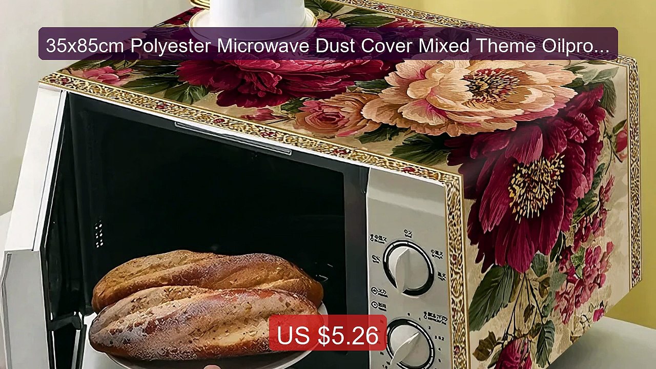 35x85cm Polyester Microwave Dust Cover Mixed Theme Oilproof Ov... -- Best Buy 2026 | Great Quality!
