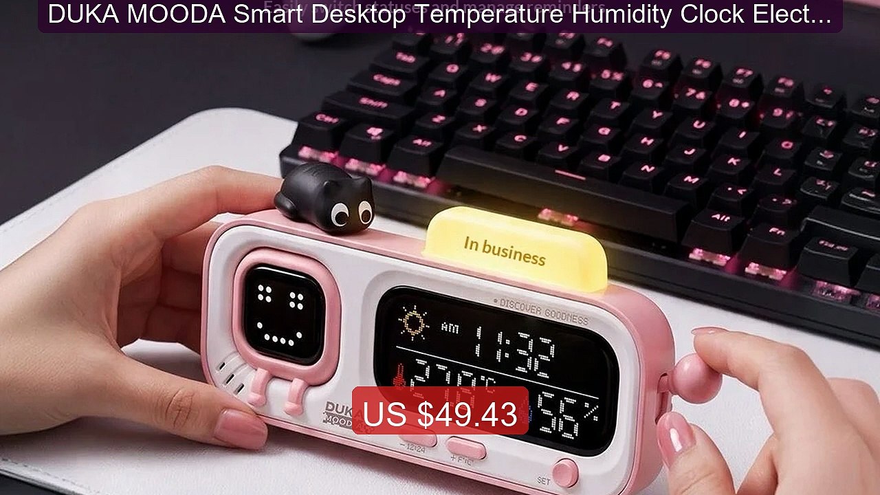 DUKA MOODA Smart Desktop Temperature Humidity Clock Electric D... -- Best Buy 2026 | Great Quality!