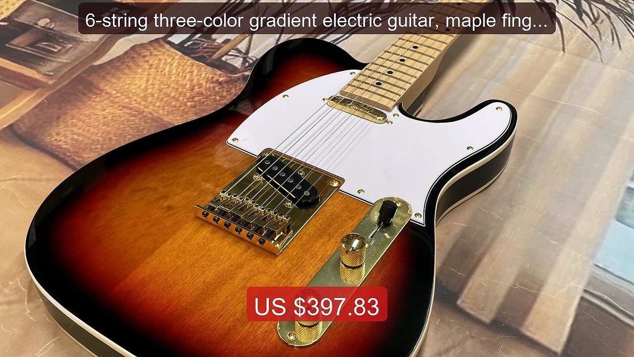 6-string three-color gradient electric guitar, maple finger... -- Top Pick 2026 | Unbeatable Price!