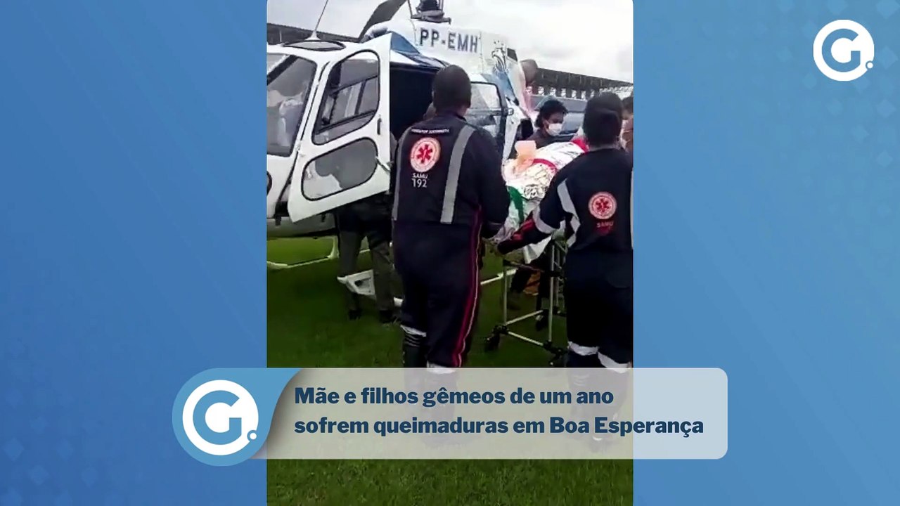 Mãe e filhos gêmeos de um ano sofrem queimaduras em Boa Esperança