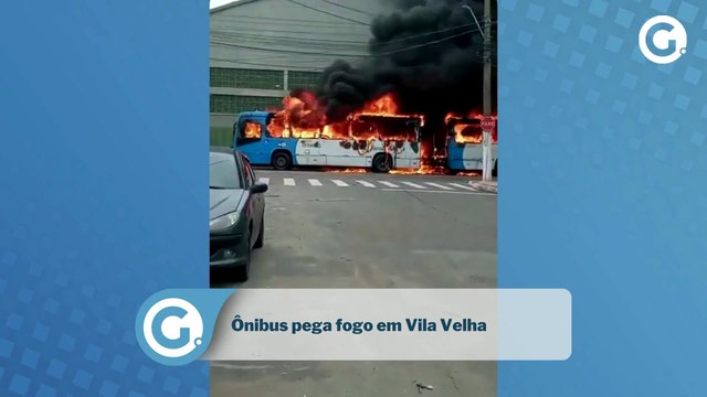 Ônibus pega fogo em Vila Velha