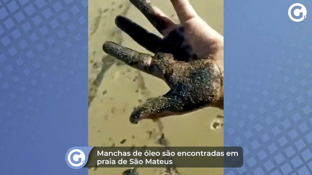 Manchas de óleo são encontradas em praia de São Mateus