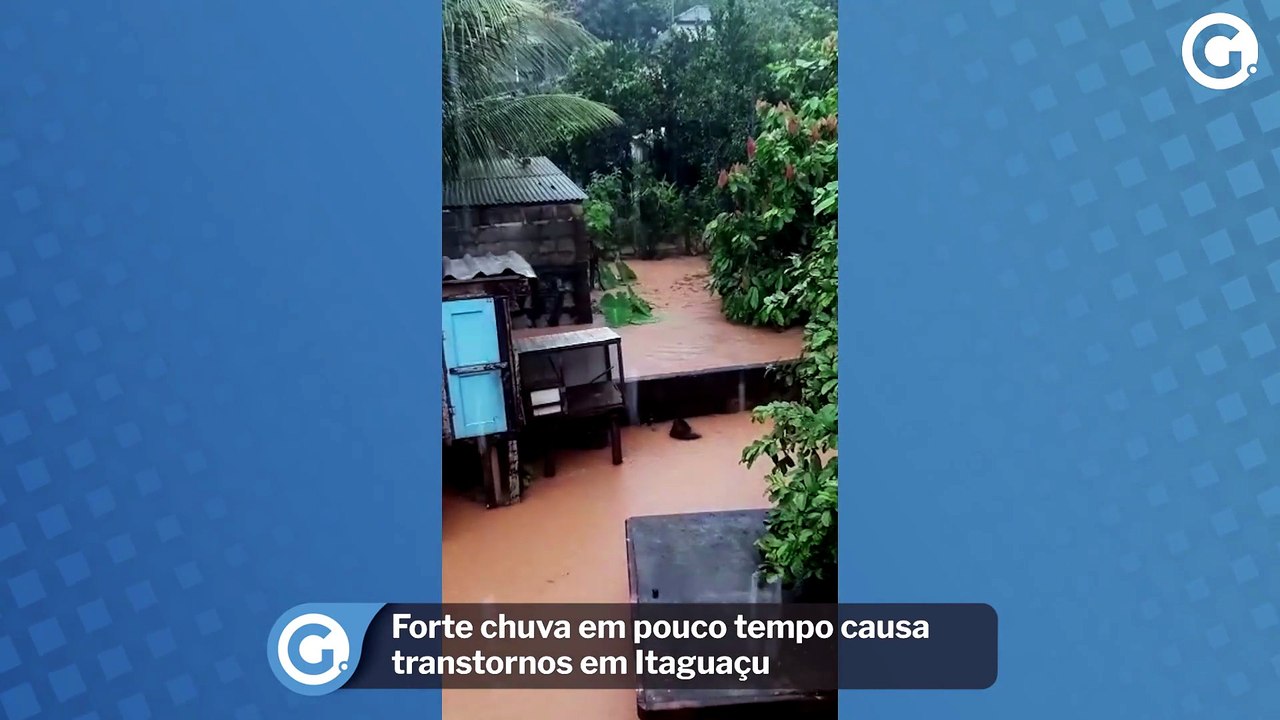 Forte chuva em pouco tempo causa transtornos em Itaguaçu