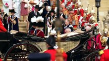 Royals leave Order of the Garter in horse-drawn carriages