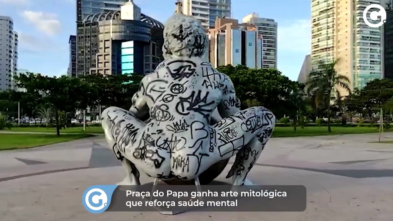 Praça do Papa ganha arte mitológica que reforça saúde mental