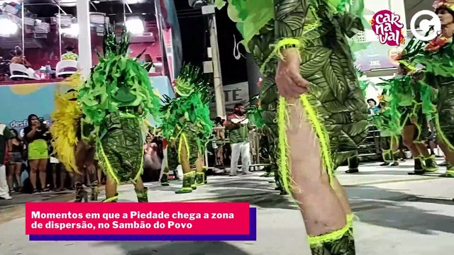 Momentos em que a Piedade chega a zona de dispersão, no Sambão do Povo