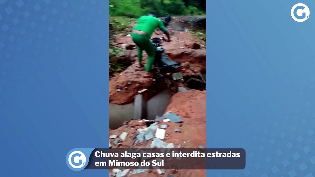Chuva alaga casas e interdita estradas em Mimoso do Sul