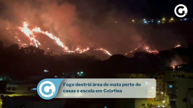 Fogo destrói área de mata perto de casas e escola em Colatina