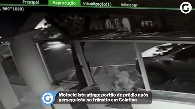 Motociclista atinge portão de prédio após perseguição no trânsito em Colatina