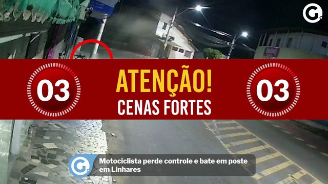 Motociclista perde controle e bate em poste em Linhares