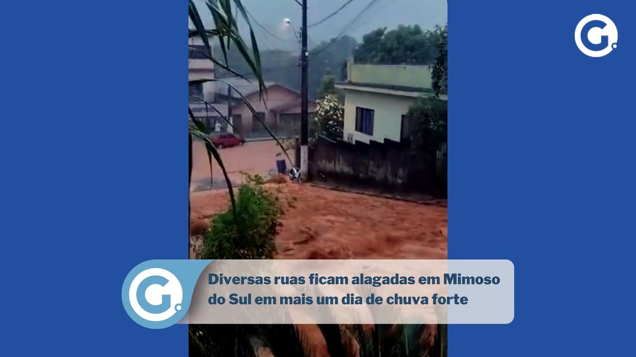 Diversas ruas ficam alagadas em Mimoso do Sul e...