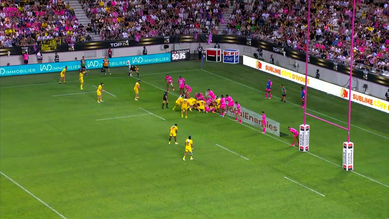 TOP 14 - Essai de Jules FAVRE (SR) - Stade Français Paris - Stade Rochelais