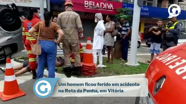 Acidente com três carros e uma moto deixa homem ferido na Reta da Penha, em Vitória