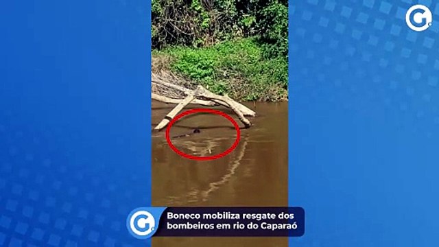 Boneco mobiliza resgate dos bombeiros em rio do Caparaó