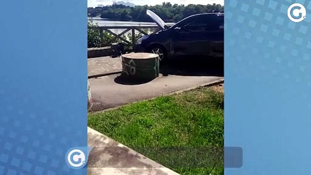 Adolescente em fuga bate em três veículos, joga carro contra píer e é detido