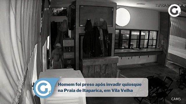 Homem foi preso após invadir quiosque na Praia de Itaparica, em Vila Velha