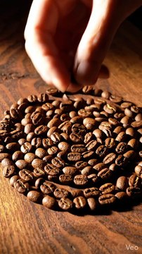 Coffee Beans Arranged Into Spiral Pattern ☕✨ Satisfying Coffee Art