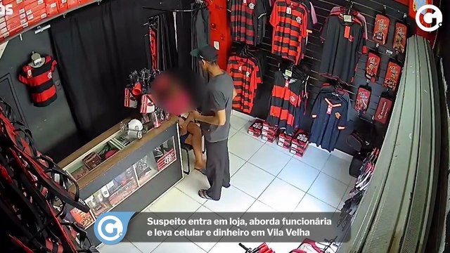 Suspeito entra em loja, aborda funcionária e leva dinheiro e até chinelos em Vila Velha