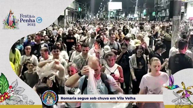 Romaria segue sob chuva em Vila Velha