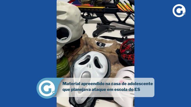 Material apreendido na casa de adolescente que planejava ataque em escola do ES