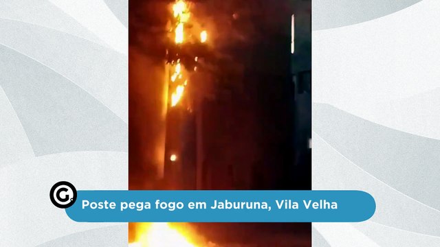 Poste pega fogo em Jaburuna, Vila Velha