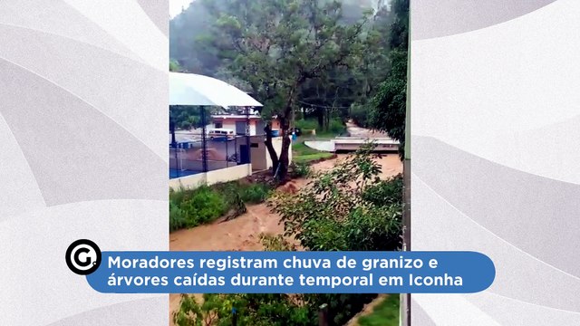 Moradores registram chuva de granizo e árvores caídas durante temporal em Iconha