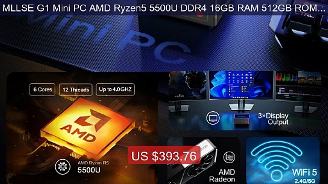 MLLSE G1 Mini PC AMD Ryzen5 5500U DDR4 16GB RAM 512GB ROM WiFi-5 BT... -- Top Rated 2026 | Buy Now!