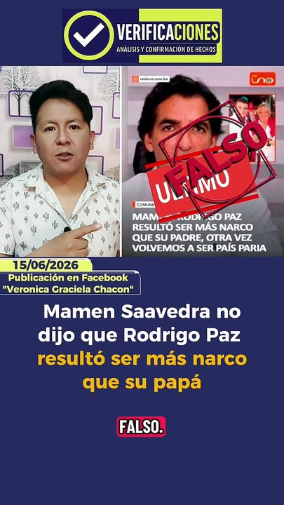 Mamen Saavedra no dijo que Rodrigo Paz resultó ser más narco que su papá
