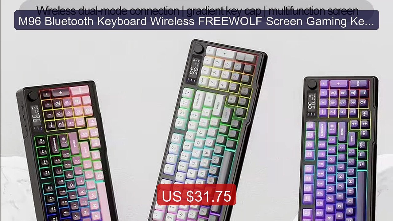 M96 Bluetooth Keyboard Wireless FREEWOLF Screen Gaming Keyboar... -- Hot Deal 2026 | Limited Offer!