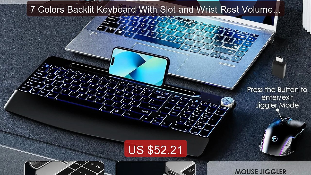 7 Colors Backlit Keyboard With Slot and Wrist Rest Volume Knob Keyb... -- Top Rated 2026 | Buy Now!