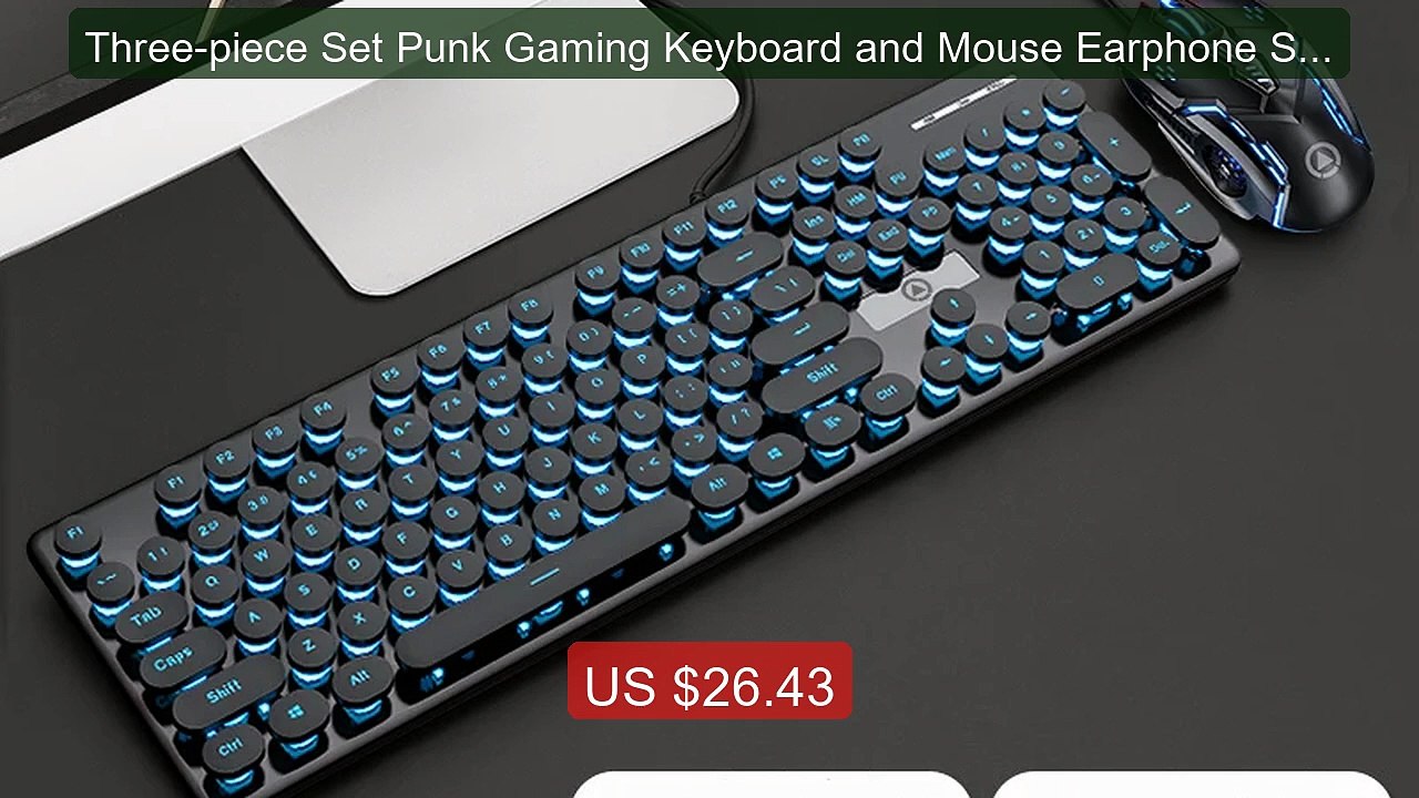 Three-piece Set Punk Gaming Keyboard and Mouse Earphone Set Lumino... -- Best Deal 2026 | Shop Now!