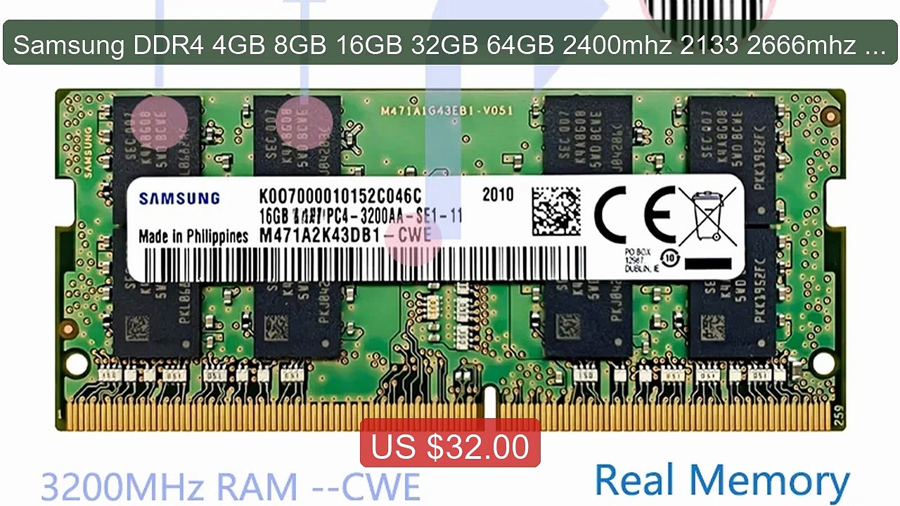 Samsung DDR4 4GB 8GB 16GB 32GB 64GB 2400mhz 2133 2666mhz 3200... -- Amazing Value 2026 | Must Have!