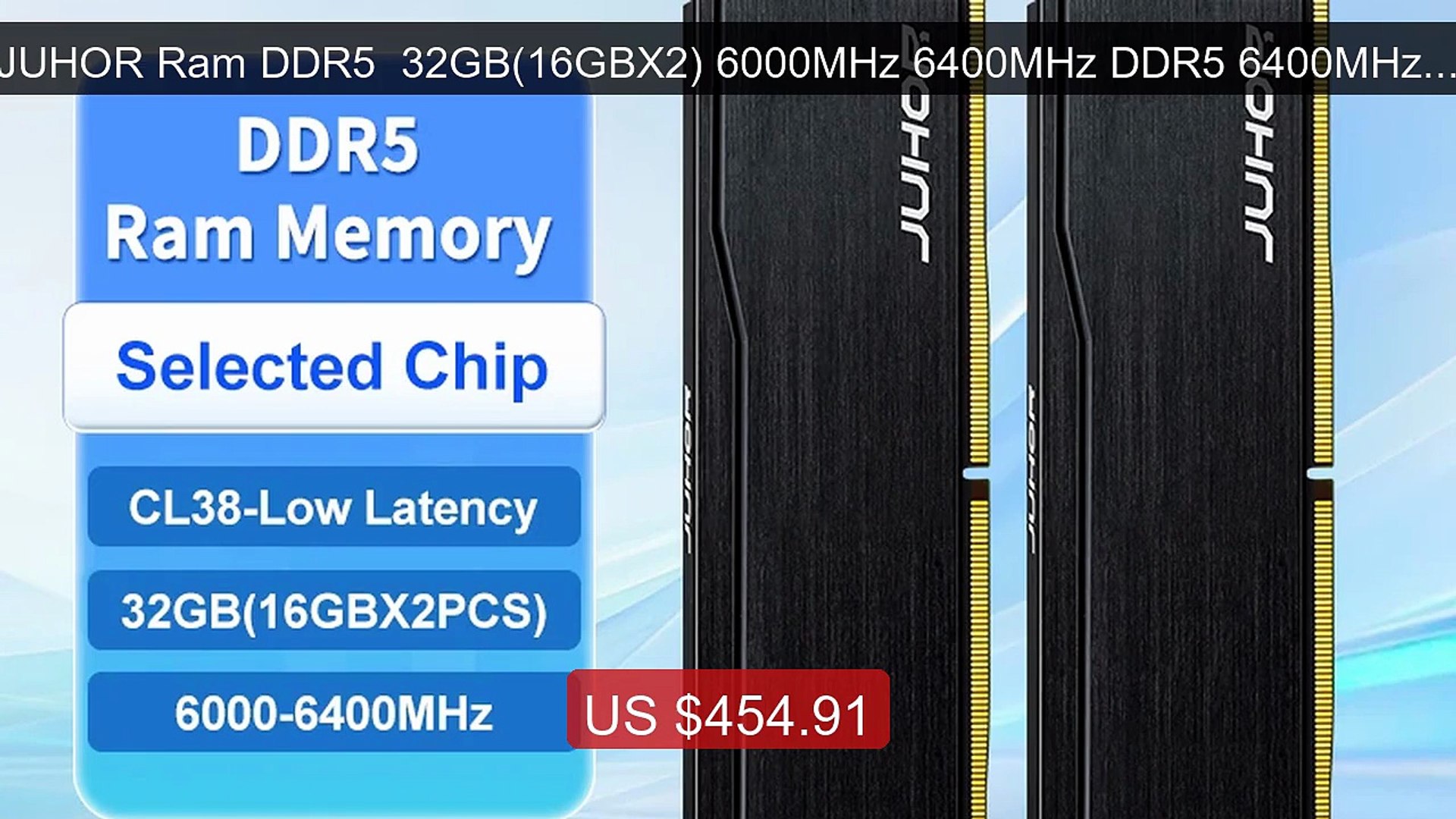 JUHOR Ram DDR5 32GB(16GBX2) 6000MHz 6400MHz DDR5 6400MHz Desk
