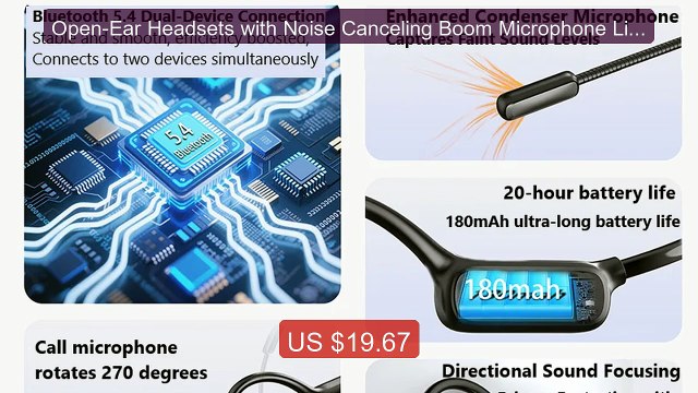 Open-Ear Headsets with Noise Canceling Boom Microphone Lightwe... Hot Deal 2026 | Limited Offer!
