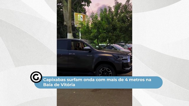 Capixabas surfam onda com mais de 4 metros na Baía de Vitória