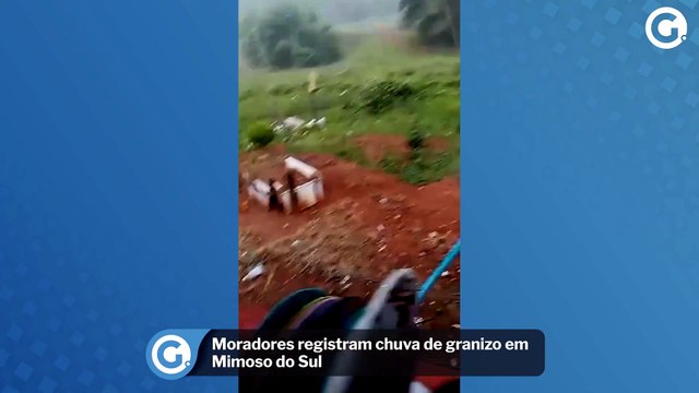 Moradores registram chuva de granizo em Mimoso do Sul