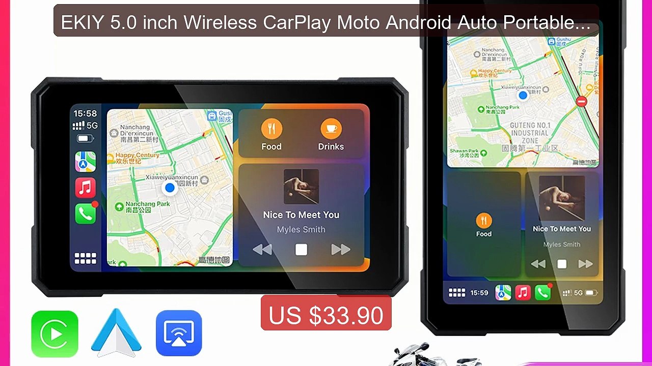 EKIY 5.0 inch Wireless CarPlay Moto Android Auto Portable D... -- Top Pick 2026 | Unbeatable Price!