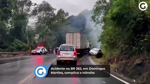 Acidente na BR 262, em Domingos Martins, complica o trânsito