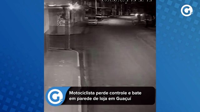 Motociclista perde controle e bate em parede de loja em Guaçuí