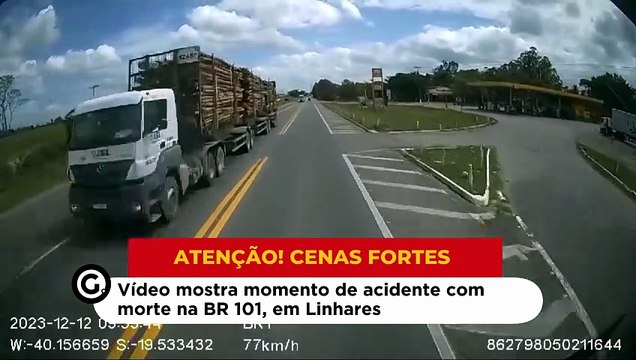 Vídeo mostra momento de acidente com morte na BR 101, em Linhares