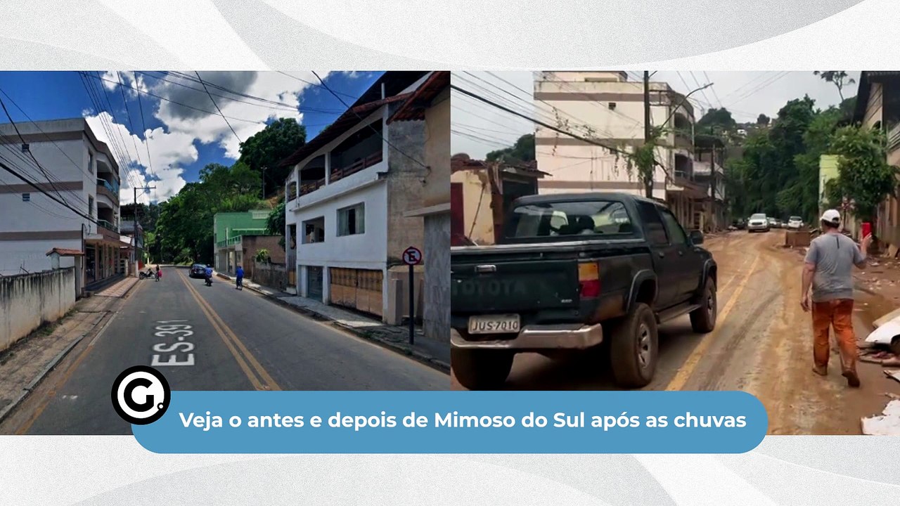 Veja o antes e depois de Mimoso do Sul após as chuvas