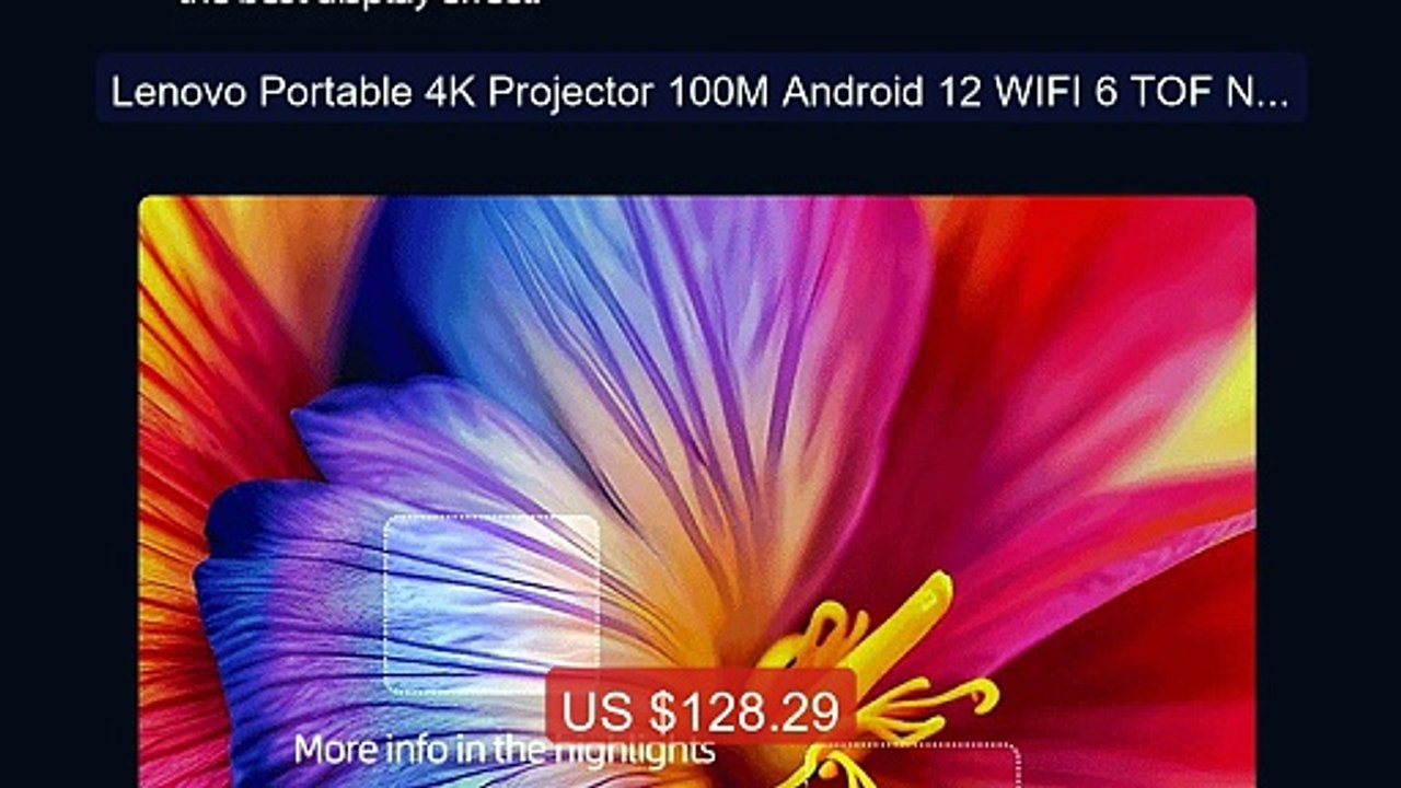 Lenovo Portable 4K Projector 100M Android 12 WIFI 6 TOF No-Sen... -- Hot Deal 2026 | Limited Offer!