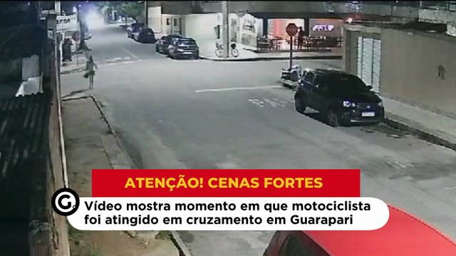 Vídeo mostra momento em que motociclista foi atingido em cruzamento em Guarapari
