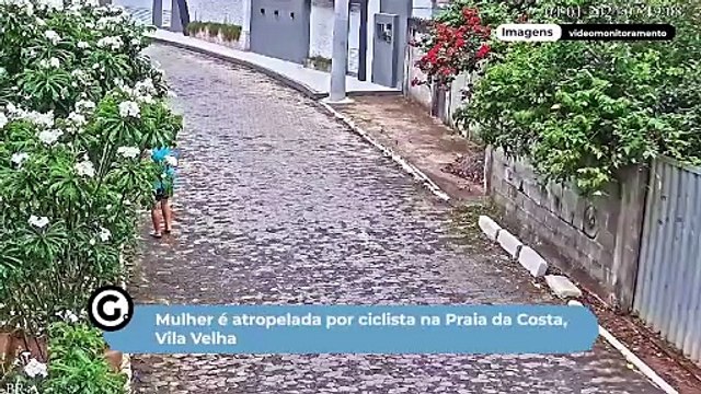 Mulher é atropelada por ciclista na Praia da Costa, Vila Velha