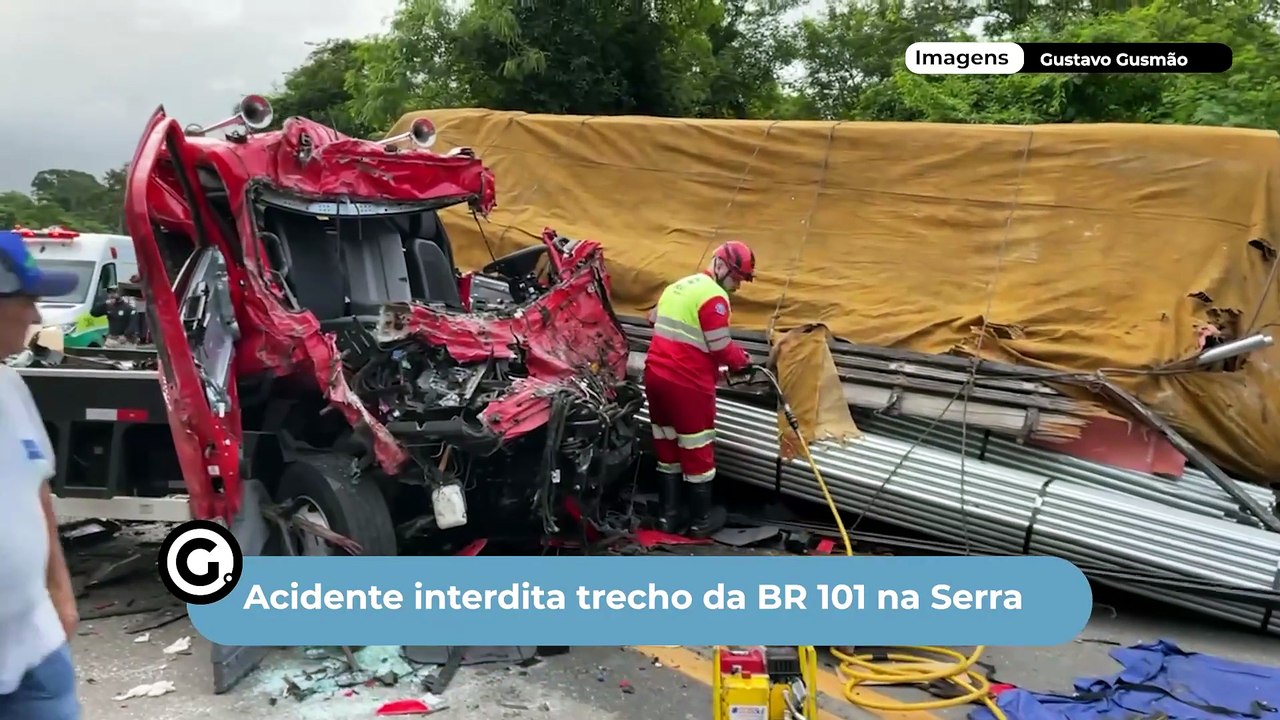Acidente interdita trecho da BR 101 na Serra