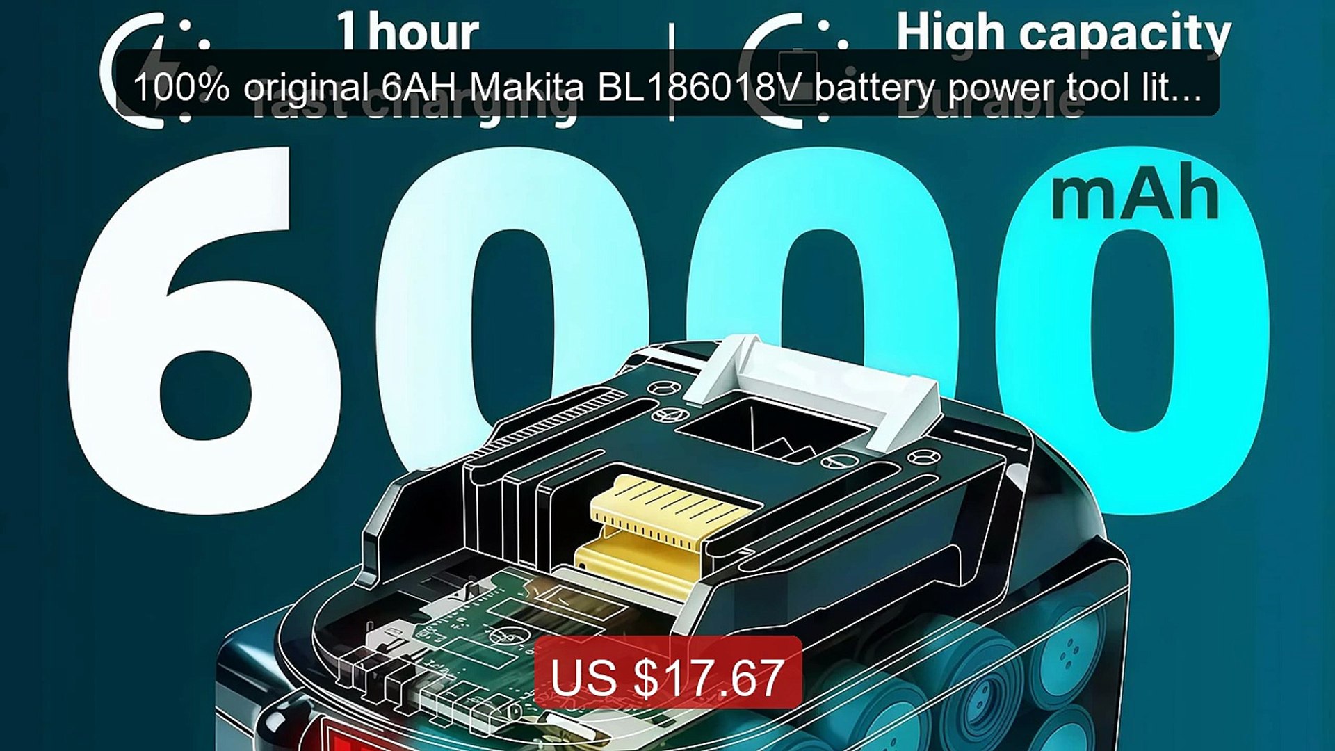 100% original 6AH Makita BL186018V battery power tool lithium 