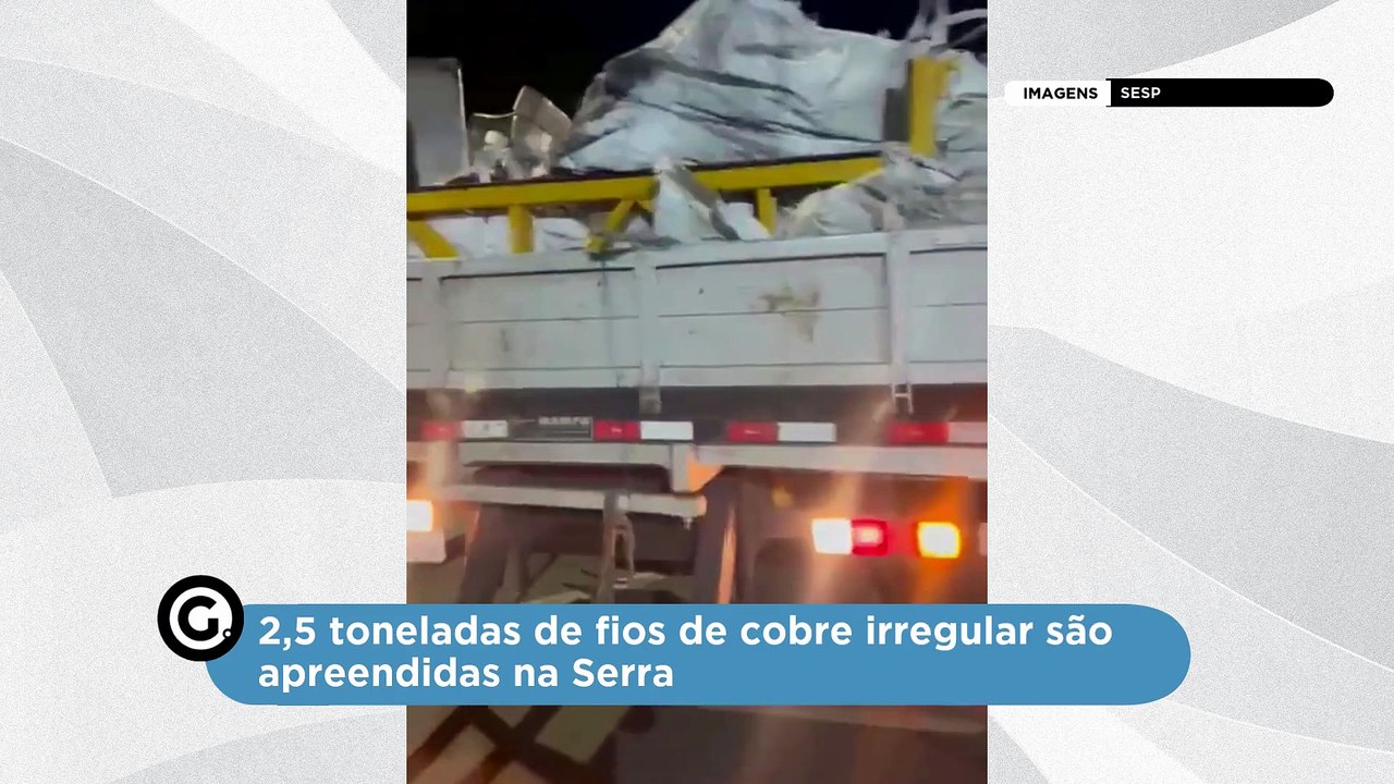2,5 Toneladas De Fios De Cobre 2,5 toneladas de fios de cobre irregular são apreendidas na SerraSão Apreendidos Na Serra