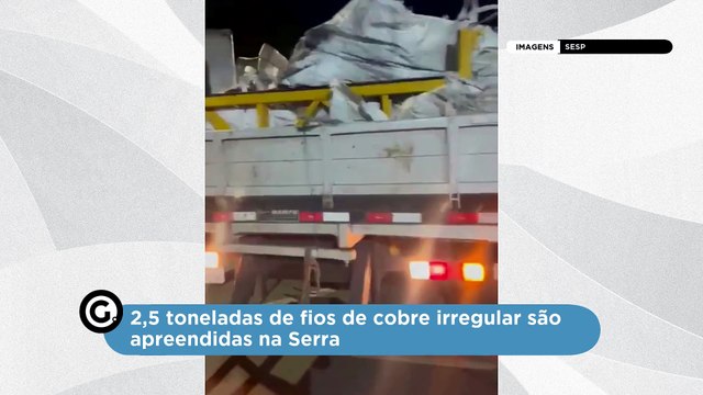 2,5 Toneladas De Fios De Cobre 2,5 toneladas de fios de cobre irregular são apreendidas na SerraSão Apreendidos Na Serra