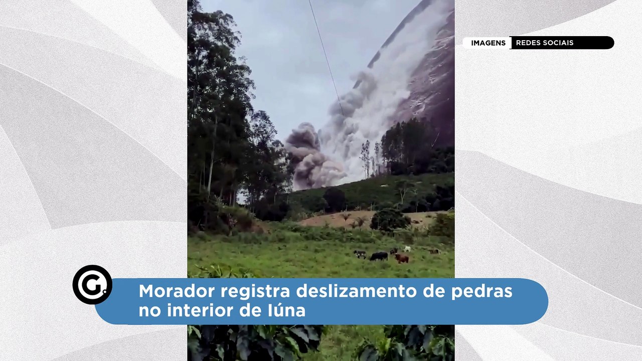 Morador registra deslizamento de pedras no interior de Iúna