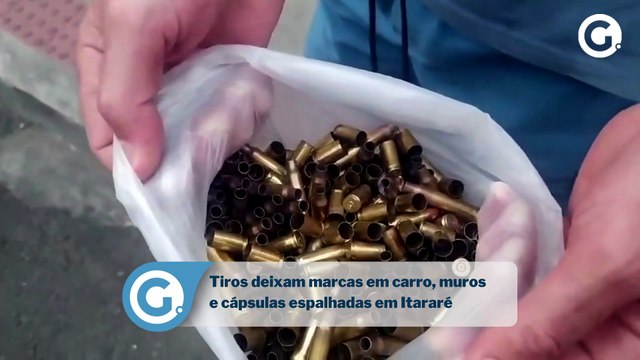 Tiros deixam marcas em carro, muros e cápsulas espalhadas em Itararé